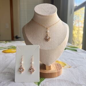 Boho Bridal Prom Pearl Jewelry Set, Bridgerton Jewelry, Victorian, Romantic Cute